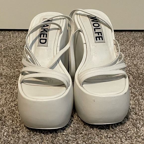 Naked Wolfe platform white strappy sandals style Mellow size 9 - Picture 4 of 9